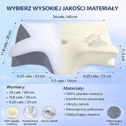 Poduszka  Ortopedo 3.0 poduszka ortopedyczna wymiary pianka memory oddychająca tkanina wysoka jakość